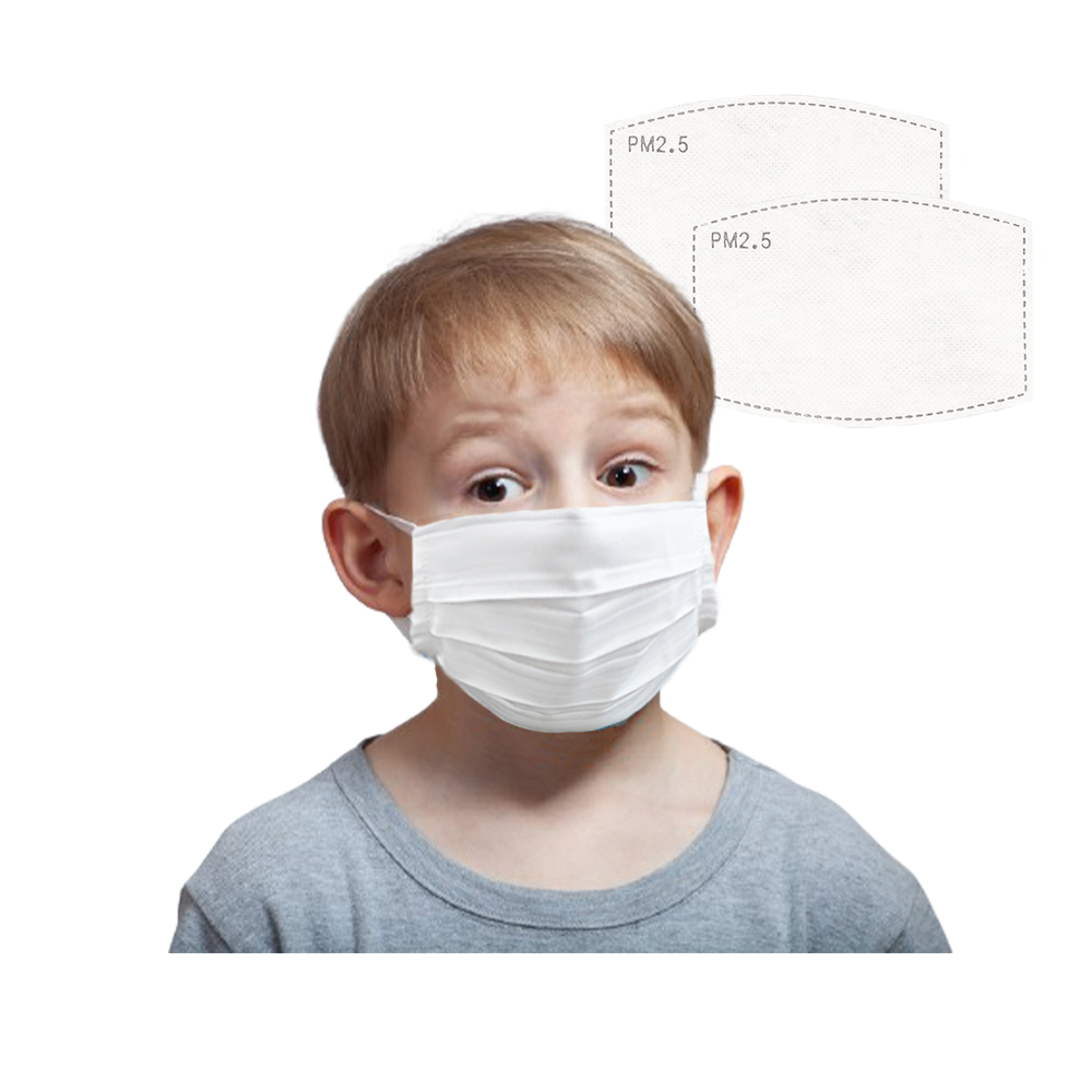Extra Guard Silver Ions Double Layered Mask - Child - White - EG301C - (Includes PM2.5 Filters x 2)