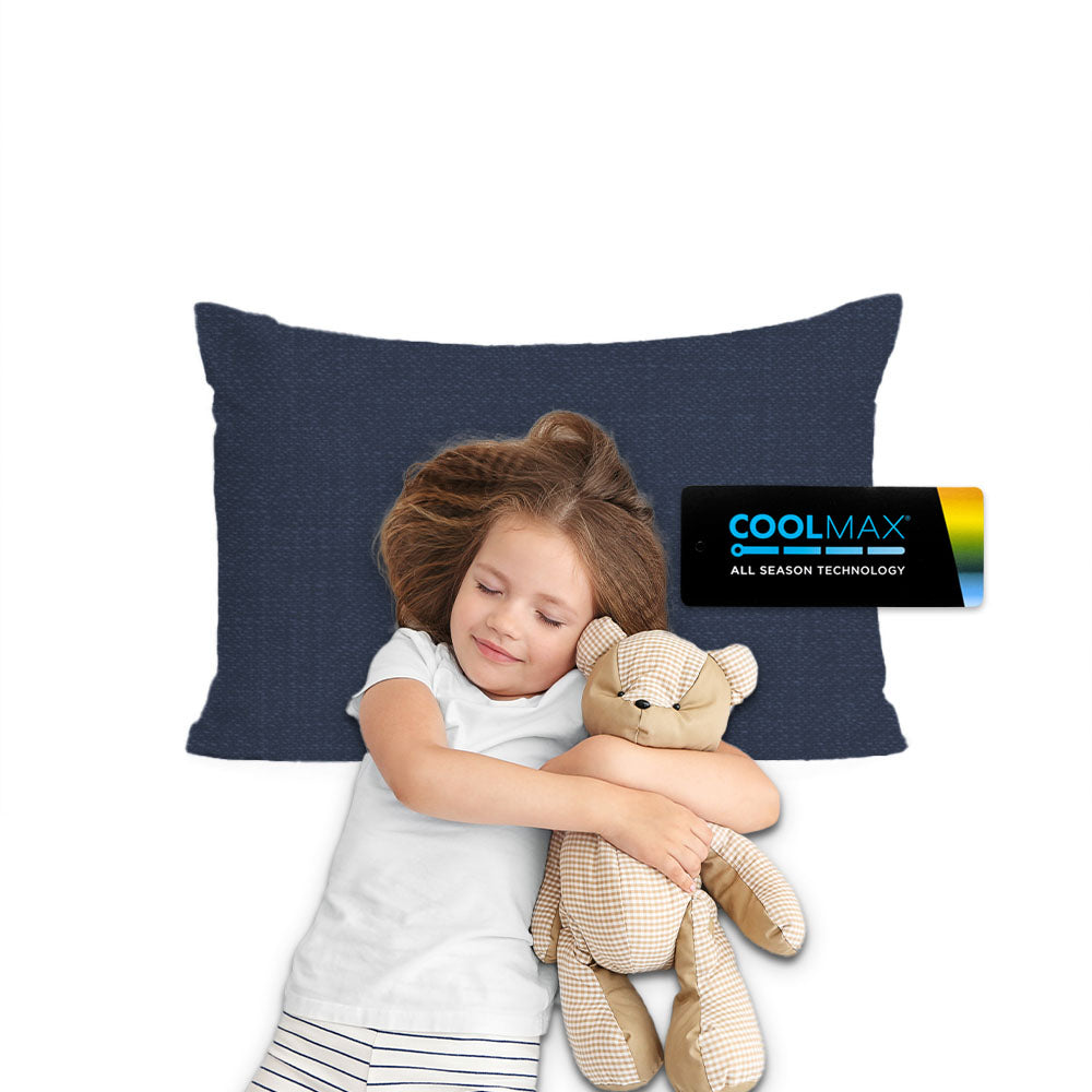 四季舒適系列 兒童款 COOLMAX ALL SEASON 枕頭套 - 防菌防臭防蟎單人 - 牛仔藍色-PE-PC1025DB