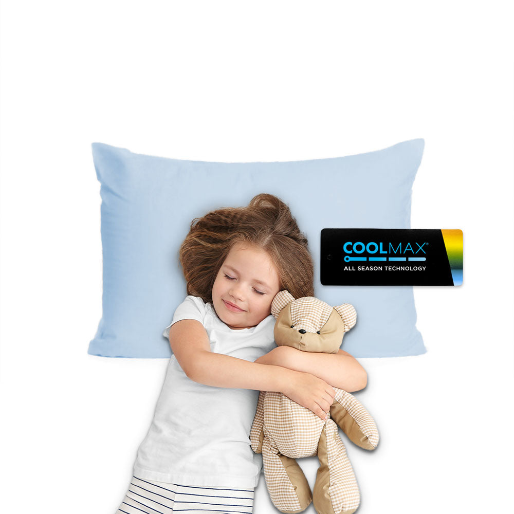 四季舒適系列 兒童款 COOLMAX ALL SEASON 枕頭套 - 防菌防臭防蟎單人 - 雪晶藍色-PE-PC1025IB