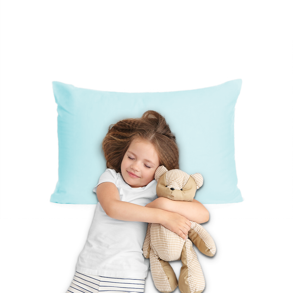 兒童枕頭套系列 - 防菌防臭防蟎單人 - 水晶藍色-Patito